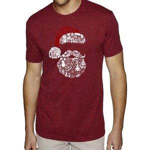 LA Pop Art Santa Pics - Men's Premium Blend Word Art T-Shirt - 1 of 4
