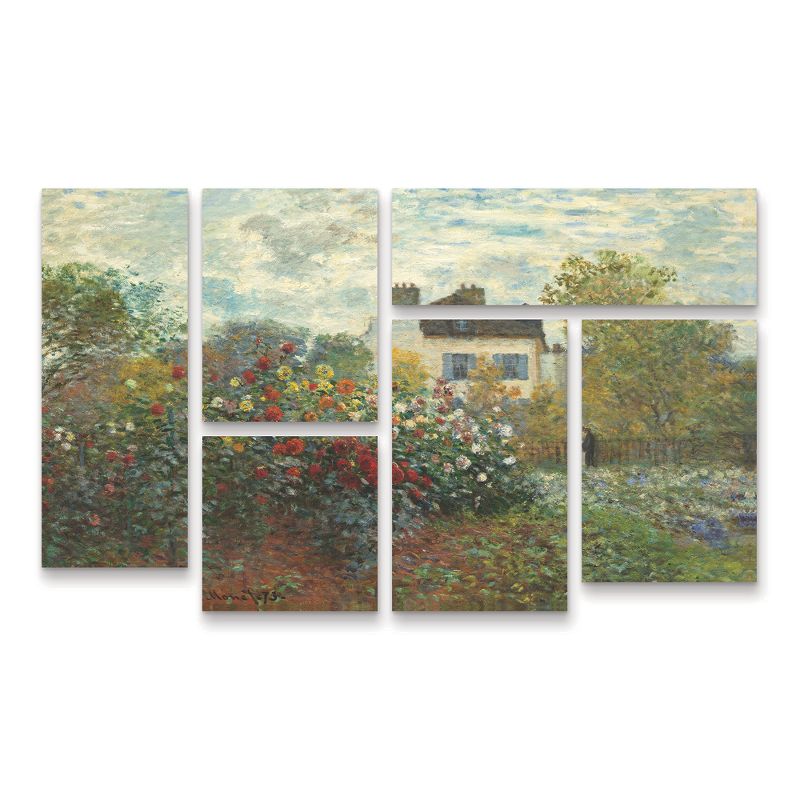 Trademark Fine Art -Claude Monet 'The Artist'S Garden At Argenteuil' Multi Panel Art Set 6 Piece, 2 of 4