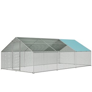 Vipbear Large Chicken Coop Run with Immersed Wire Mesh, Metal Chicken Coop for Heavy Duty Chicken Run for Yard with Waterproof Cover and Secure Lock - 1 of 4