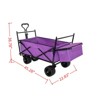 VisioGear Collapsible Wagon with Canopy, Wagon Stroller, Foldable Wagon for Camping, and Garden Use, Purple, 45.28"*22.83"*38.78" - 3 of 4