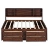 YOOCOZZ Full Size Wooden Captain Bed with Built-in Storage Shelves, 4 Drawers and 2 Cabinets - Antique Brown - 4 of 4