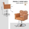 Karl Home Black Gold Heavy Duty Hydraulic Swivel Hair Stylist Salon Chair with Button Tufting - 3 of 4
