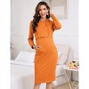 Coolmee Women's Maternity Hoodie Dress Casual Long Sleeve Knee Length Kangaroo Pocket Nursing Pregnancy Dress - 2 of 4