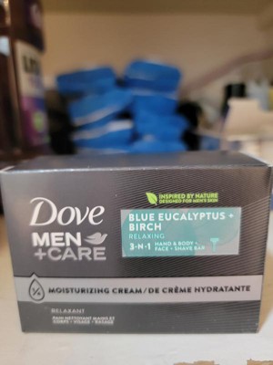 Dove Men And Care Blue Eucalyptus Relaxing 3 in 1 for Body, Face, Shave Bar  Soap, 3.75 Oz
