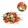 Unique Bargains Home Wedding Decoration Branch Heads Silk Artificial Mini Rose with Stem - 3 of 4