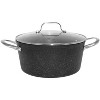 The Rock by Starfrit 6qt Aluminum Stockpot/Casserole with Glass Lid & Stainless Steel Handles Black: Dishwasher-Safe - 2 of 4