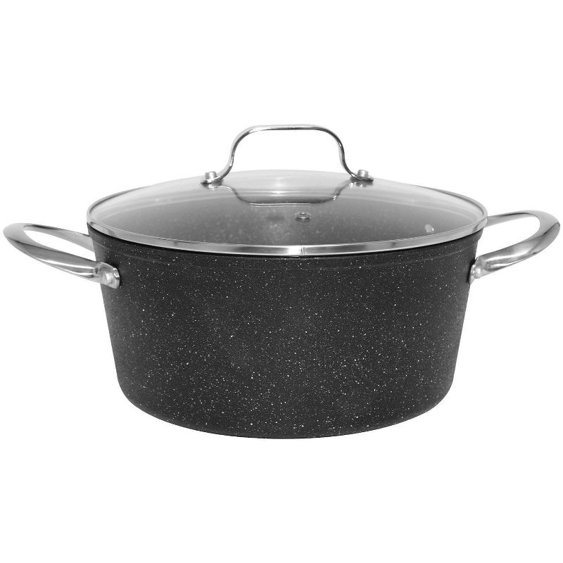 The Rock by Starfrit 6qt Aluminum Stockpot/Casserole with Glass Lid &#38; Stainless Steel Handles Black, 3 of 6