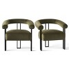 Velvet Accent Chair for Bedroom,Modern Barrel Armchair with Upholstered Velvet Backrest,Comfy Lounge Seating for Living Room-Maison Boucle - 3 of 4