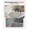 VEVOR Roman Tub Faucet, 3 Hole Waterfall Bathtub Faucet, Zinc Alloy Bath Tubs Faucets Set with 2 Handles, Deck Mount Bath Tub Faucets Set, Black - 3 of 4