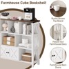 11 Cube Storage Organizer Bookshelf, Display Open Cube Shelf Bookcase, Rustic White - 4 of 4