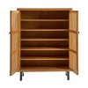 6-Tier Shoe Cabinet with Louvered Doors & Adjustable Shelves, 33.5" Modern Entryway Organizer for Hallway Living Room-3irtyhousy - 3 of 4