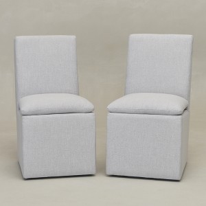 KINWELL 21"W Performance Fabric Dining Chair with Casters (Set of 2) - 1 of 4