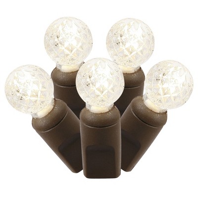 Vickerman Single Mold G12 Berry Brown Wire LED Christmas Light Set, Poly Bag