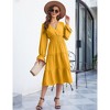 Clearlove Casual V Neck Layered Long Sleeve Wedding Guest Maxi Dresses for Women Flowy Maxi Dress - 3 of 4