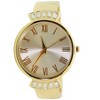 Olivia Pratt Elegant Emerald Rhinestone Solid Metal Bangle Watch - 2 of 4