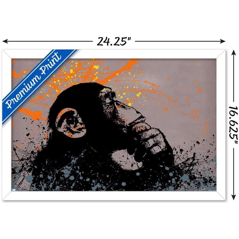 Trends International Thinker Monkey - The Graffiti Collection Framed Wall Poster Prints, 3 of 7