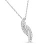 Haus of Brilliance Silver Diamond Accent Bypass Curve Pendant Necklace - 3 of 4