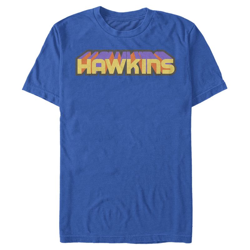 Men's Stranger Things Retro Hawkins Text T-Shirt, 1 of 5