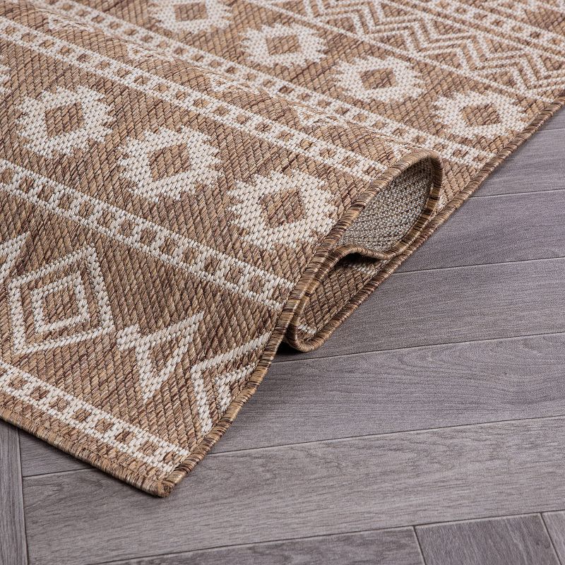 World Rug Gallery Geometric Boho Textured Flat Weave Indoor/Outdoor Area Rug, 6 of 15