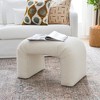 KINWELL 28" Large Boucle Upholstered Ottoman with Arched Bridge Design, Plush Footstool for Living Room, Bedroom or Entryway - 3 of 4