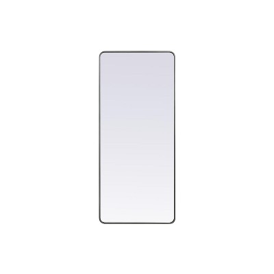 Elegant Lighting Soft Corner Metal Rectangle Mirror 32x72 Inch in Silver