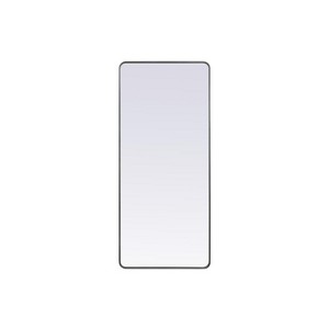 Elegant Lighting Soft Corner Metal Rectangle Mirror 32x72 Inch in Silver - 1 of 4
