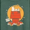 Women's - Peanuts - Snoopy Halloween Dog House Lightweight French Terry Wide Neck Long Sleeve Shirt - 2 of 4
