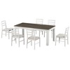 NicBex Dining Table Set for 6 Rustic Wooden Extendable Kitchen Table with MDF Tabletop, 6 Upholstered Chairs for Kitchen - 4 of 4