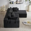 108 inch Modular Chenille Sectional Sofa L-Shape Convertible Loveseat Chaise 6 Pillows Free Combination Living Room - 3 of 4
