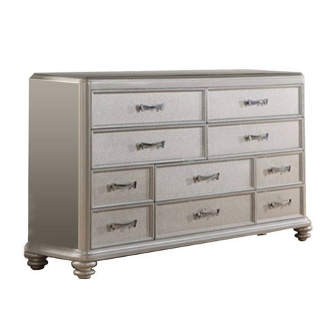 10 Drawers Wooden Dresser Silver Benzara Target