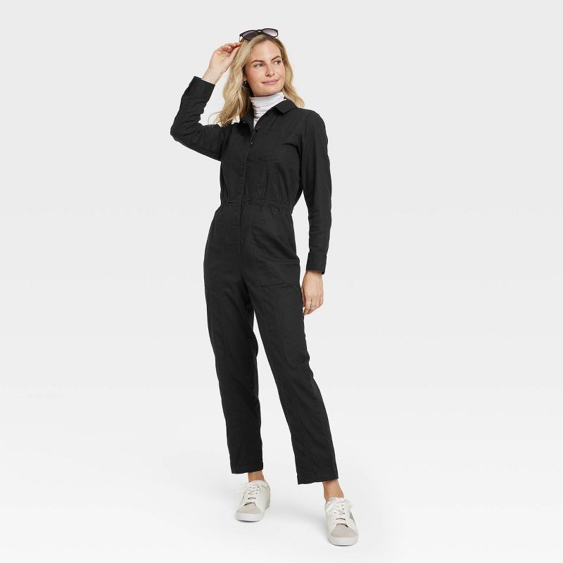 Women's Long Sleeve Button-Front Coveralls - Universal Thread™, 4 of 11
