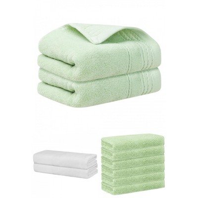 REGALWOVEN Striped Soft Absorbent Bathroom Cotton Towel Set 3 Pcs