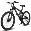 Mountain Bikes For Mens Womens, 26" Mountain Bike, 21-Speed Full Suspension Bicycles With Front Fork And Shock Absorber, Steel Frame City Bike - 4 of 4