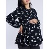 Women's Long Sleeve Empire Waist Keyhole Woven Blouse | Motherhood Maternity - 4 of 4