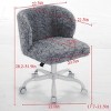 Adjustable Home Office Chair with Swivel Base, Faux Rabbit Fur Vanity Chair, Ergonomic Desk Chair with Wheels-The Pop Home - 3 of 4