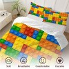 Boersma 3Pcs Building Blocks Comforter Set – Colorful Brick Bedding for Kids Teens Boys Girls, Thin Summer Quilt Set with 1 Duvet & 2 Pillowcases - 4 of 4