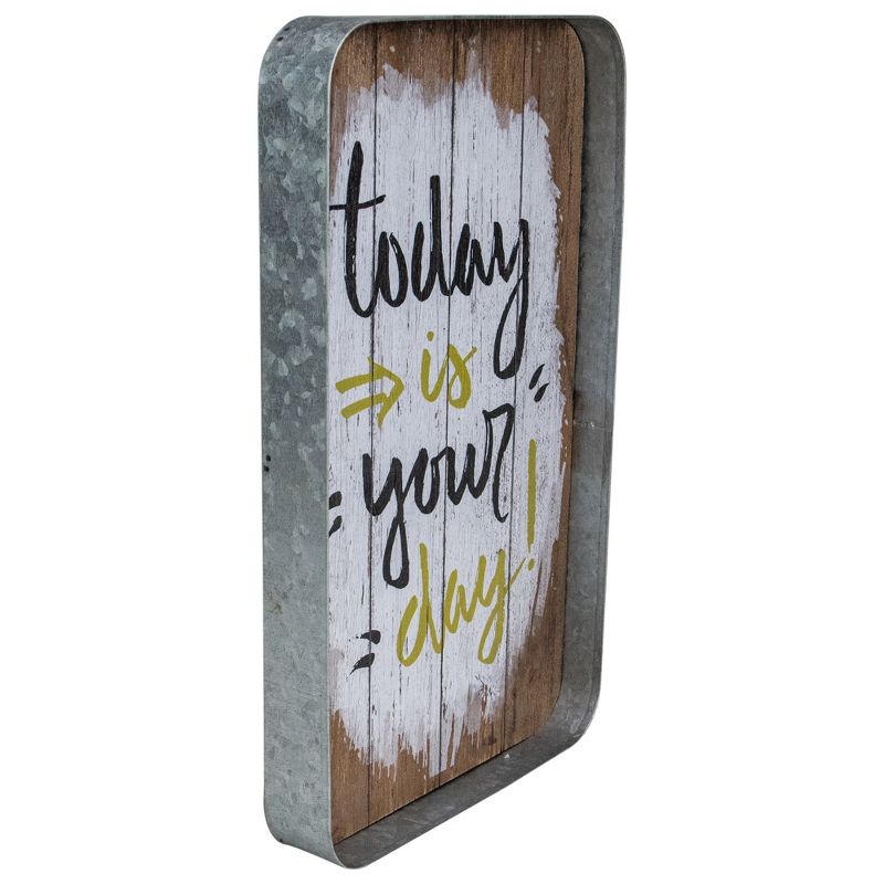 Tii Collections 15.75" Black and Yellow Metal Today is Your Day Hanging Sign, 2 of 5