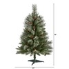 Nearly Natural 3-ft Snowed French Alps Mountain Pine Artificial Christmas Tree with 135 Bendable Branches and Pine Cones - image 2 of 4