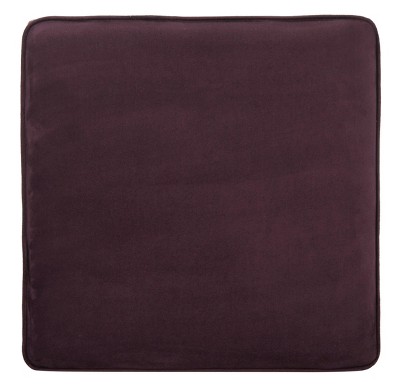 Plum Velvet Ottoman with Silver Nailhead Trim