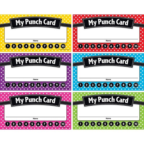 Teacher Created Resources Polka Dots Punch Cards Pack of 60 (TCR5608)
