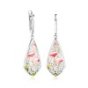 Ross-Simons Mother-Of-Pearl and Multicolored Enamel Flamingo Mosaic Drop Earrings in Sterling Silver and 18kt Rose Gold Over Sterling - 3 of 4