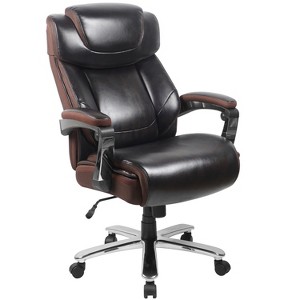 Flash Furniture HERCULES Series Big & Tall 500 lb. Rated LeatherSoft Executive Swivel Ergonomic Office Chair with Height Adjustable Headrest - 1 of 4