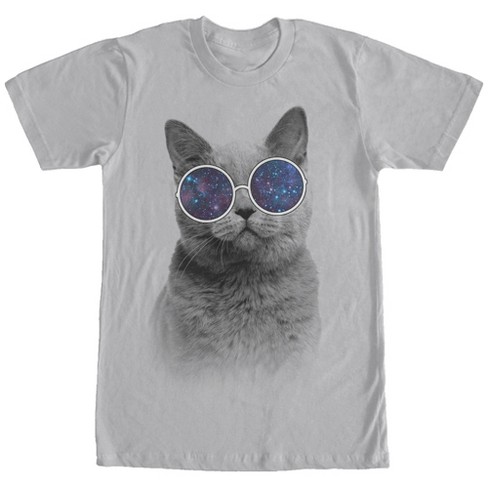 Cat with glasses outlet t shirt