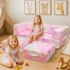 Hooseng Glow in The Dark Kids Modular Sofa, 3-in-1 Convertible Toddler Play Couch with Memory Foam & Floor Cushion for Playroom & Bedroom - 2 of 4
