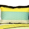 Slickblue Full/Queen Quilt Set with 2 Shams, Handmade Vermicelli Quilted, Thick Stripes, 3 Piece Bedding - 2 of 4
