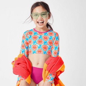 Lands' End Kids Long Sleeve Top Bikini Set Swimsuit - 1 of 3