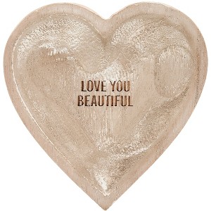 Pavilion Gift Company - Love You Beautiful - 4" Wood Keepsake Dish - Decorative Trays and Platters - 1 of 4