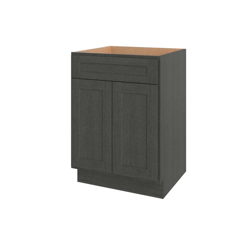 HOMLUX 24 in. W  x 21 in. D  x 34.5 in. H Bath Vanity Cabinet without Top in Shaker Charcoal, 3 of 7