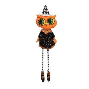 Gallerie II Owl Halloween Dangle Leg Shelf Sitter Figure Decor
