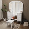 Makeup Vanity Desk with Triple Mirror featuring 6 Drawers for Bedroom or Dressing Room-3irtyhousy - 2 of 4
